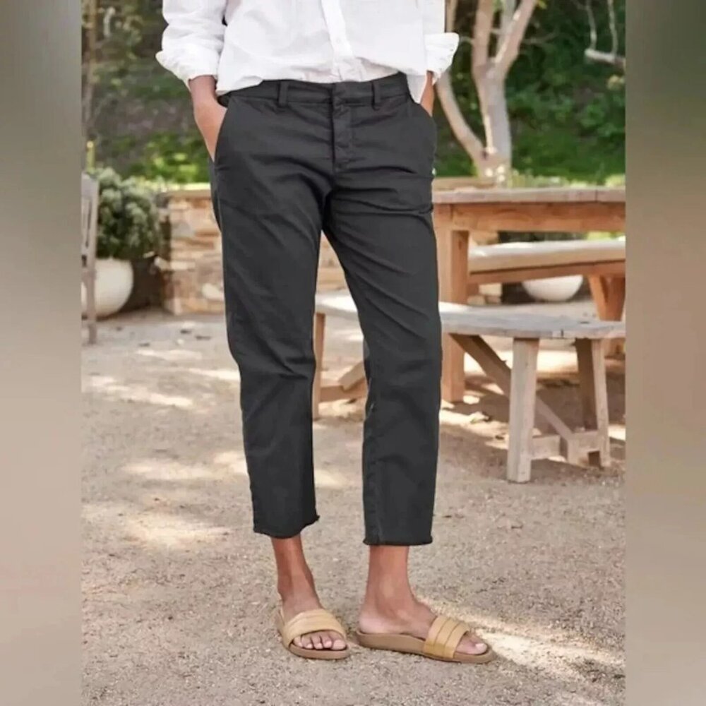 Frank & Eileen Wicklow Crop Chino Pants in Washed Black